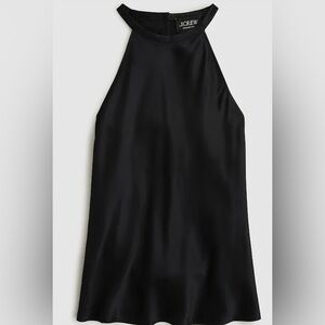 J Crew Collection Amber top in luster crepe Black